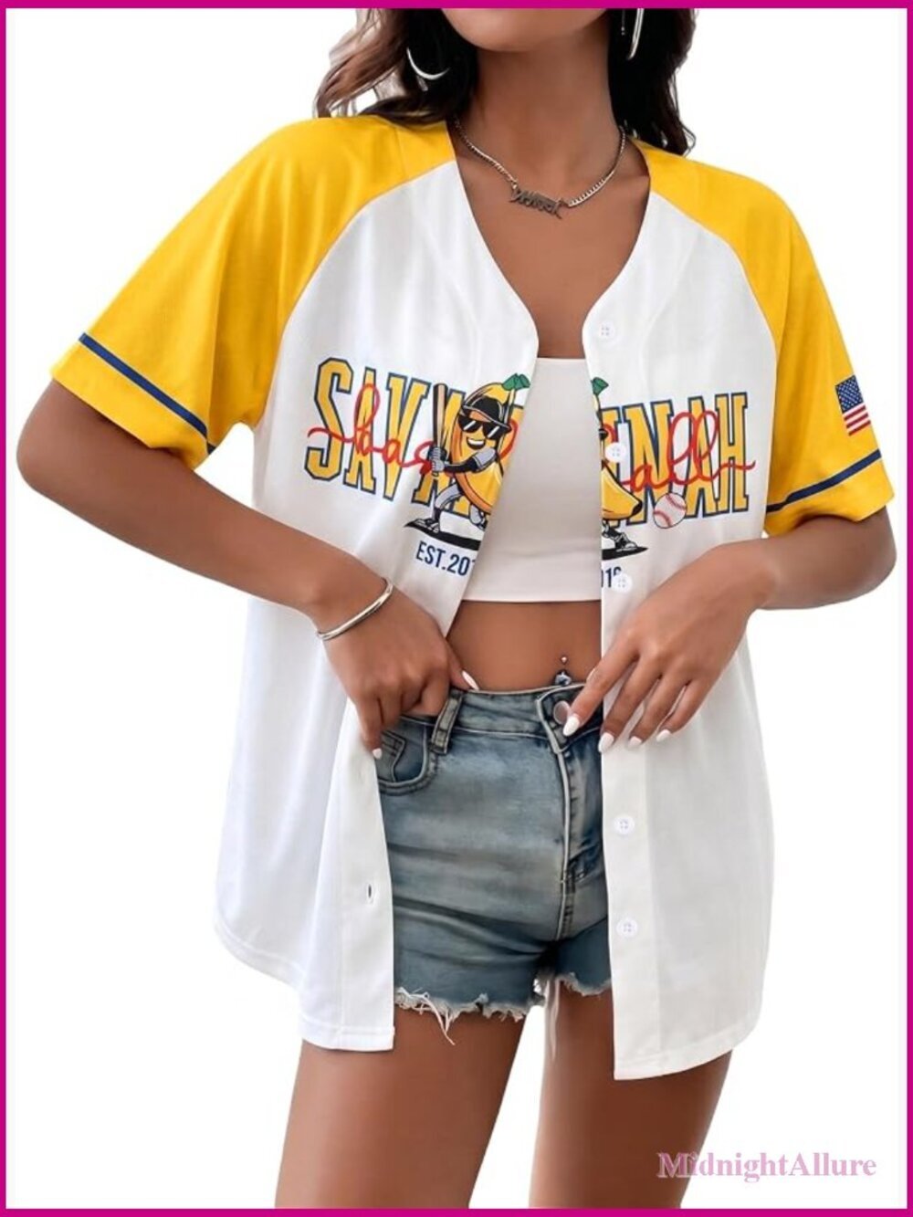 Women Baseball Jersey T-Shirt Button Down Short Sleeve Game Day Graphic Tee